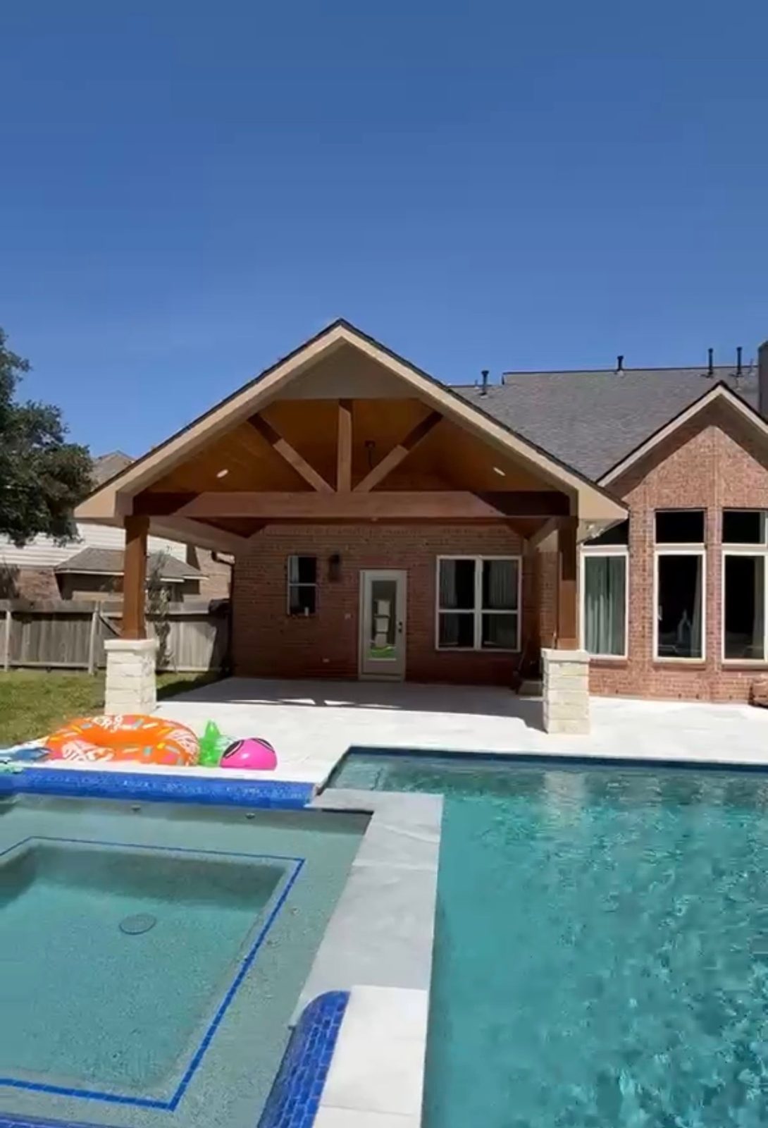 Poolside patio cover, view toward the house